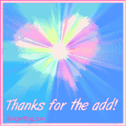 Click to get the codes for this image. Thanks For The Add Pastel Heart Starburst, Thanks For The Add, Hearts Free Image, Glitter Graphic, Greeting or Meme for Facebook, Twitter or any blog.