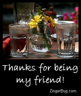 Click to get the codes for this image. Thanks For Being My Friend Ice Water, Friendship Free Image, Glitter Graphic, Greeting or Meme for any Facebook, Twitter or any blog.
