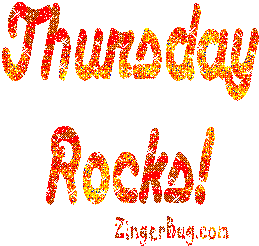 Click to get the codes for this image. Thursday Rocks Orange Glitter, Happy Thursday Free Image, Glitter Graphic, Greeting or Meme for Facebook, Twitter or any forum or blog.