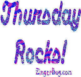 Click to get the codes for this image. Thursday Rocks Purple Glitter, Happy Thursday Free Image, Glitter Graphic, Greeting or Meme for Facebook, Twitter or any forum or blog.