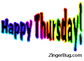 Click to get the codes for this image. Happy Thursday rainbow wagging text, Happy Thursday Free Image, Glitter Graphic, Greeting or Meme for Facebook, Twitter or any forum or blog.