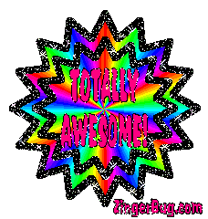 Click to get the codes for this image. Totally Awesome Rainbow Starburst, Awesome, Totally Awesome Free Image, Glitter Graphic, Greeting or Meme for Facebook, Twitter or any forum or blog.