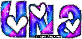 Click to get the codes for this image. Una Pink And Blue Glitter Name, Girl Names Free Image Glitter Graphic for Facebook, Twitter or any blog.