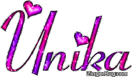 Click to get the codes for this image. Unika Pink And Purple Glitter Name, Girl Names Free Image Glitter Graphic for Facebook, Twitter or any blog.