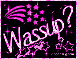 Click to get the codes for this image. Wassup Pink Stars, Hi Hello Aloha Wassup etc Free Image, Glitter Graphic, Greeting or Meme for any Facebook, Twitter or any blog.