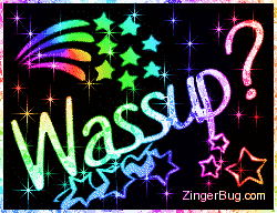 Click to get the codes for this image. Wassup Rainbow Stars, Hi Hello Aloha Wassup etc Free Image, Glitter Graphic, Greeting or Meme for any Facebook, Twitter or any blog.