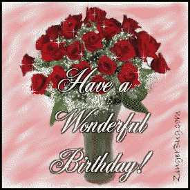 Click to get the codes for this image. Have a Wonderful Birthday Roses, Birthday Flowers, Flowers, Happy Birthday Free Image, Glitter Graphic, Greeting or Meme for Facebook, Twitter or any forum or blog.
