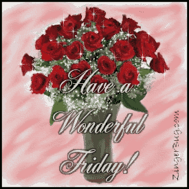 Click to get the codes for this image. This glitter graphic features a bouquet of 2 dozen red roses with the comment: Have a Wonderful Friday!