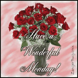 Click to get the codes for this image. This glitter graphic features a bouquet of 2 dozen red roses with the comment: Have a Wonderful Monday!