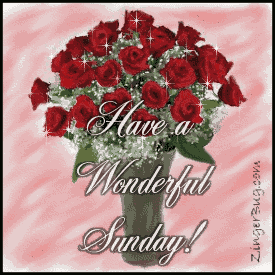 Click to get the codes for this image. This glitter graphic features a bouquet of 2 dozen red roses with the comment: Have a Wonderful Sunday!