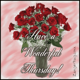 Click to get the codes for this image. This glitter graphic features a bouquet of 2 dozen red roses with the comment: Have a Wonderful Thursday!