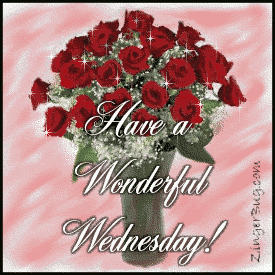 Click to get the codes for this image. This glitter graphic features a bouquet of 2 dozen red roses with the comment: Have a Wonderful Wednesday!