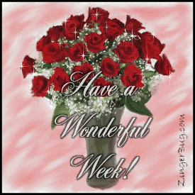Click to get the codes for this image. This glitter graphic features a bouquet of 2 dozen red roses with the comment: Have a Wonderful Week!