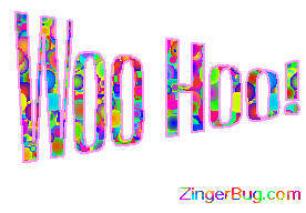 Click to get animated GIF glitter graphics of the phrase Woo Hoo!