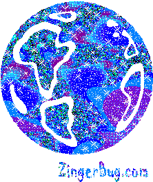 Click to get the codes for this image. Blue Glitter Globe, Celestial  Stars Moons etc Free Image, Glitter Graphic, Greeting or Meme.