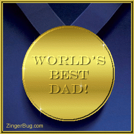 Click to get the codes for this image. This glitter graphic features a gold medal with the engraving: World's Best Dad!
