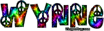 Click to get the codes for this image. Wynne Rainbow Peace Sign Glitter Name, Girl Names Free Image Glitter Graphic for Facebook, Twitter or any blog.