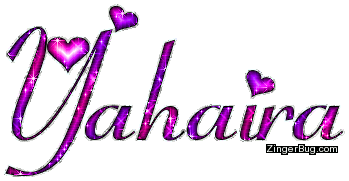 Click to get the codes for this image. Yahaira Pink Purple Glitter Name With Hearts, Girl Names Free Image Glitter Graphic for Facebook, Twitter or any blog.