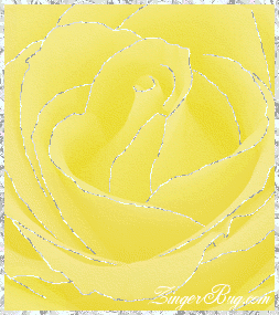 Click to get the codes for this image. This glitter graphic shows a yellow rose with silver glitter hilights