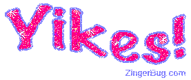 Click to get the codes for this image. Yikes Pink Purple Glitter Wiggle, Yikes Free Image, Glitter Graphic, Greeting or Meme for Facebook, Twitter or any forum or blog.