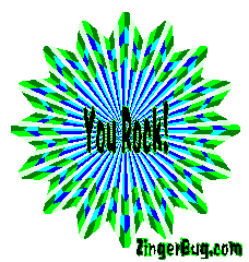 Click to get the codes for this image. You Rock Orange Green Blue Starburst, You Rock Free Image, Glitter Graphic, Greeting or Meme for any Facebook, Twitter or any blog.