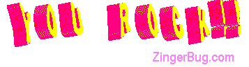 Click to get the codes for this image. You Rock Yellow Pink 3d Text Swing, You Rock Free Image, Glitter Graphic, Greeting or Meme for any Facebook, Twitter or any blog.
