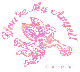 Click to get the codes for this image. You're My Angel Pink, Angels Fairies and Mermaids Free Image, Glitter Graphic, Greeting or Meme for any forum, website or blog.