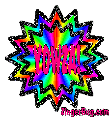 Click to get the codes for this image. Yowza Rainbow Starburst, Yowza Free Image, Glitter Graphic, Greeting or Meme for Facebook, Twitter or any forum or blog.