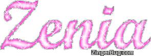 Click to get the codes for this image. Zenia Pink Glitter Name, Girl Names Free Image Glitter Graphic for Facebook, Twitter or any blog.