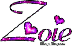 Click to get the codes for this image. Zoie Pink And Purple Glitter Name, Girl Names Free Image Glitter Graphic for Facebook, Twitter or any blog.