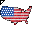 Click to get this Cursor. USA Map Shaped Flag Cursor, Flags, Patriotic CSS Web Cursor and codes for any html website, profile or blog.
