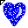 Click to get this Cursor. Blue Glitter Heart Cursor, Hearts  Love CSS Web Cursor and codes for any html website, profile or blog.