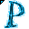 Click to get this Cursor. Blue Letter P Glitter Cursor, Letter P CSS Web Cursor and codes for any html website, profile or blog.