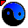Click to get this Cursor. Blueand Black Yin Yang Cursor, Yin  Yang CSS Web Cursor and codes for any html website, profile or blog.