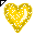 Click to get this Cursor. Gold Glitter Heart Cursor, Hearts  Love CSS Web Cursor and codes for any html website, profile or blog.