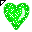 Click to get this Cursor. Green Glitter Heart Cursor, Hearts  Love CSS Web Cursor and codes for any html website, profile or blog.