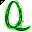 Click to get this Cursor. Green Letter Q Glitter Cursor, Letter Q CSS Web Cursor and codes for any html website, profile or blog.