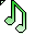Click to get this Cursor. Green Musical Notes Cursor, Music CSS Web Cursor and codes for any html website, profile or blog.