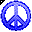 Click to get this Cursor. Blue Peace Symbol Cursor, Peace CSS Web Cursor and codes for any html website, profile or blog.