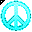 Click to get this Cursor. Light Blue Peace Symbol Cursor, Peace CSS Web Cursor and codes for any html website, profile or blog.