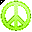 Click to get this Cursor. Lime Green Peace Symbol Cursor, Peace CSS Web Cursor and codes for any html website, profile or blog.