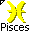 Click to get this Cursor. Yellow Pisces Astrology Sign Cursor, Pisces Astrology CSS Web Cursor and codes for any html website, profile or blog.