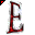 Click to get this Cursor. Red Letter E Glitter Cursor, Letter E CSS Web Cursor and codes for any html website, profile or blog.