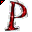 Click to get this Cursor. Red Letter P Glitter Cursor, Letter P CSS Web Cursor and codes for any html website, profile or blog.