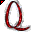 Click to get this Cursor. Red Letter Q Glitter Cursor, Letter Q CSS Web Cursor and codes for any html website, profile or blog.