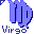 Click to get this Cursor. Blue Virgo Astrology Sign Cursor, Virgo Astrology CSS Web Cursor and codes for any html website, profile or blog.