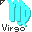 Click to get this Cursor. Light Blue Virgo Astrology Sign Cursor, Virgo Astrology CSS Web Cursor and codes for any html website, profile or blog.