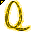 Click to get this Cursor. Yellow Letter Q Glitter Cursor, Letter Q CSS Web Cursor and codes for any html website, profile or blog.