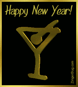 Click to get the codes for this image. Happy New Year Martini, New Years Day Free Image, Glitter Graphic, Greeting or Meme for Facebook, Twitter or any forum or blog.