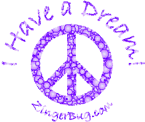 Click to get the codes for this image. I Have A Dream Peace Sign Color Shift Bubbles, Martin Luther King Jr Day Free Image, Glitter Graphic, Greeting or Meme for Facebook, Twitter or any forum or blog.